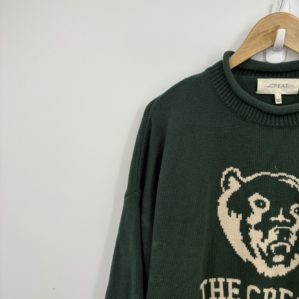 The Great Sweater 1 Small Bear Roll Neck Preppy Academia Old Money Ivy Retro - Picture 2 of 8